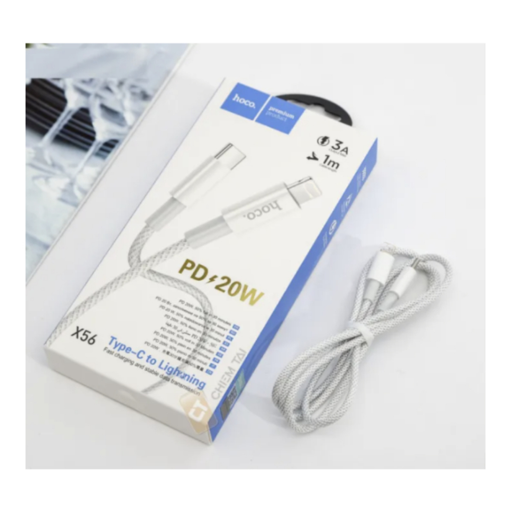 Cáp sạc nhanh PD 20W Hoco X56 cao cấp bọc dù dài 1m Dây sạc nhanh