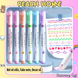 Bút Vẽ Viền / Take Note / Tạo Khối / Decor Sổ Vở / Bullet Journal Nhiều Màu Xinh Xắn Cây Viết Đánh Dấu Trang Peachhome