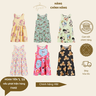 Váy bé gái HM đầm sát nách cotton chính hãng size 4-6y