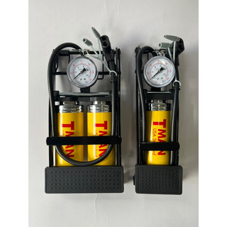 Bơm đạp chân ô tô, xe máy, xe đạp USA Standard T-Man hai ống siêu khoẻ thế hệ mới (BH 24 tháng + Tặng 3 đầu bơm đa năng)