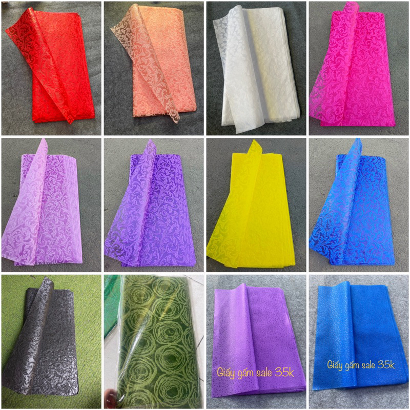 Giấy gấm lụa gói hoa 20 tờ