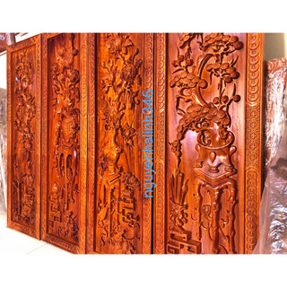 Bộ Tranh Tứ Bình Gỗ Hương Cao Cấp