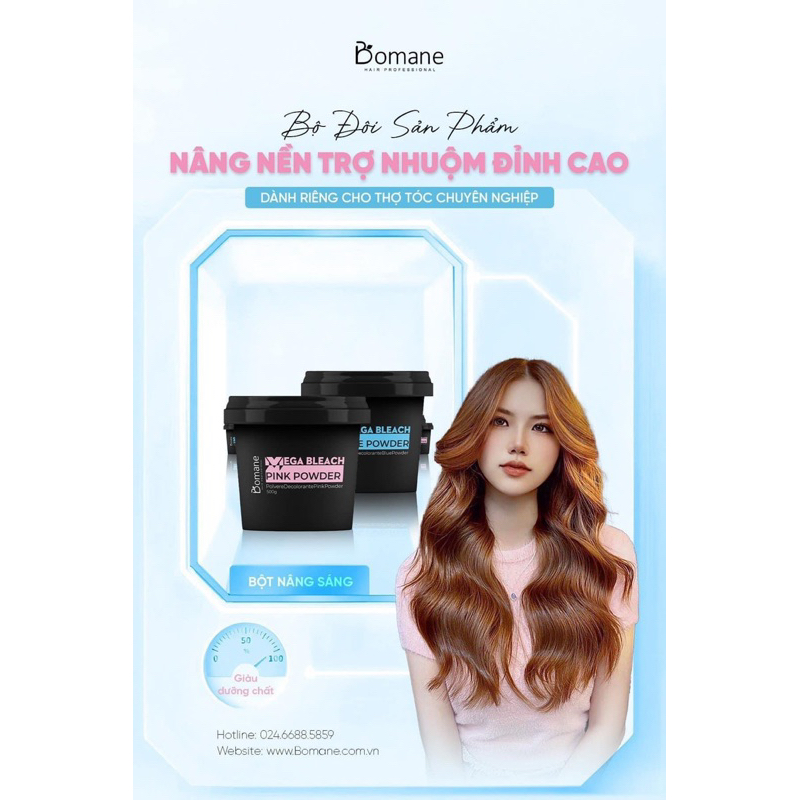 Bột Tẩy Tóc Cao Cấp BOMANE Lên Tông Cao, Hạn Chế Khô Rát Da Dầu 500G