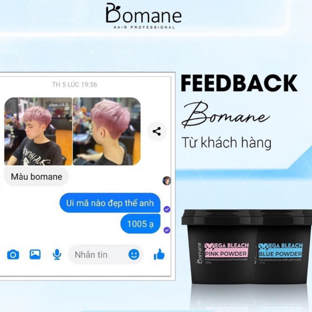 Bột Tẩy Tóc Cao Cấp BOMANE Lên Tông Cao, Hạn Chế Khô Rát Da Dầu 500G