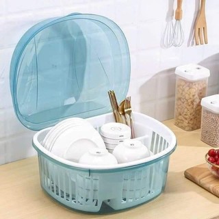 Úp bát 2 lớp có rổ lót kèm nắp đậy trong suốt nhựa PP VIệt Nhật