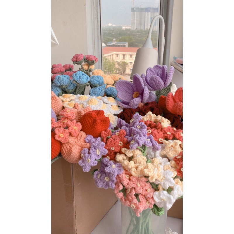 Hoa lưu ly len handmade