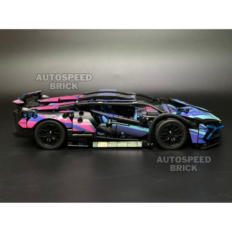 Mô hình lắp ráp siêu xe lambogini cyperpunk tỉ lệ 1:14 , đồ chơi lắp ráp xe lamboghini phối màu cype