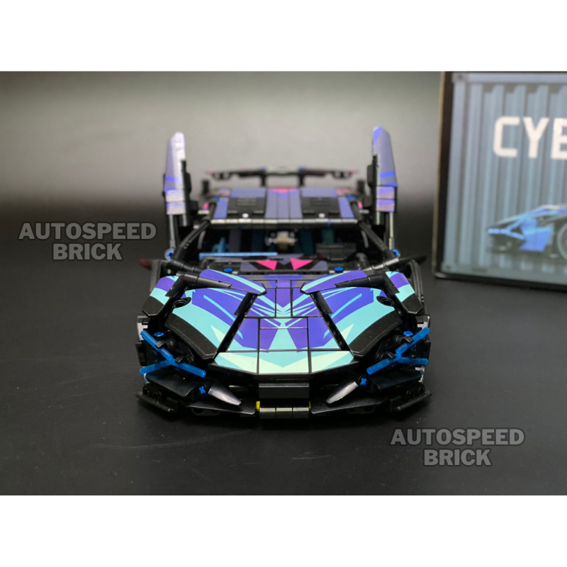 Mô hình lắp ráp siêu xe lambogini cyperpunk tỉ lệ 1:14 , đồ chơi lắp ráp xe lamboghini phối màu cype