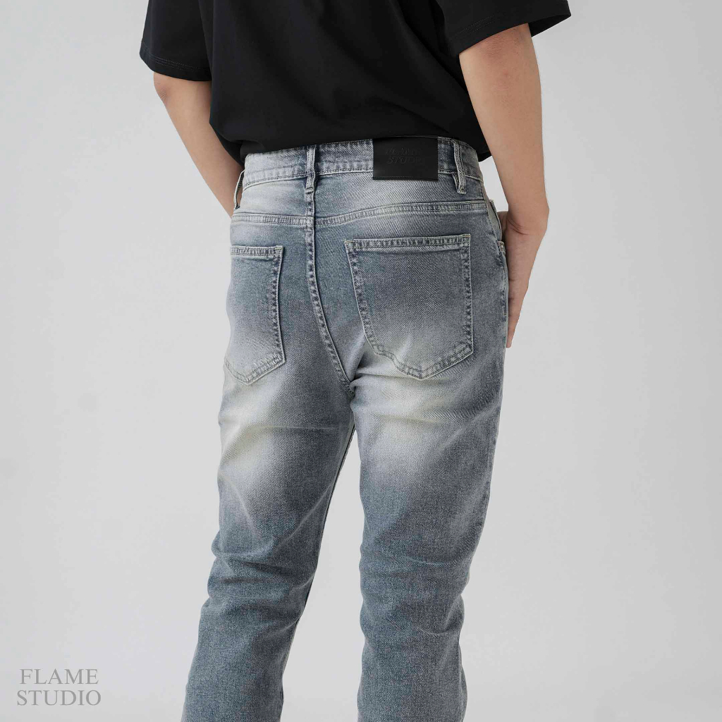 FLARE DENIM in BLUE RETRO, QUẦN JEAN NAM ỐNG LOE màu xanh retro