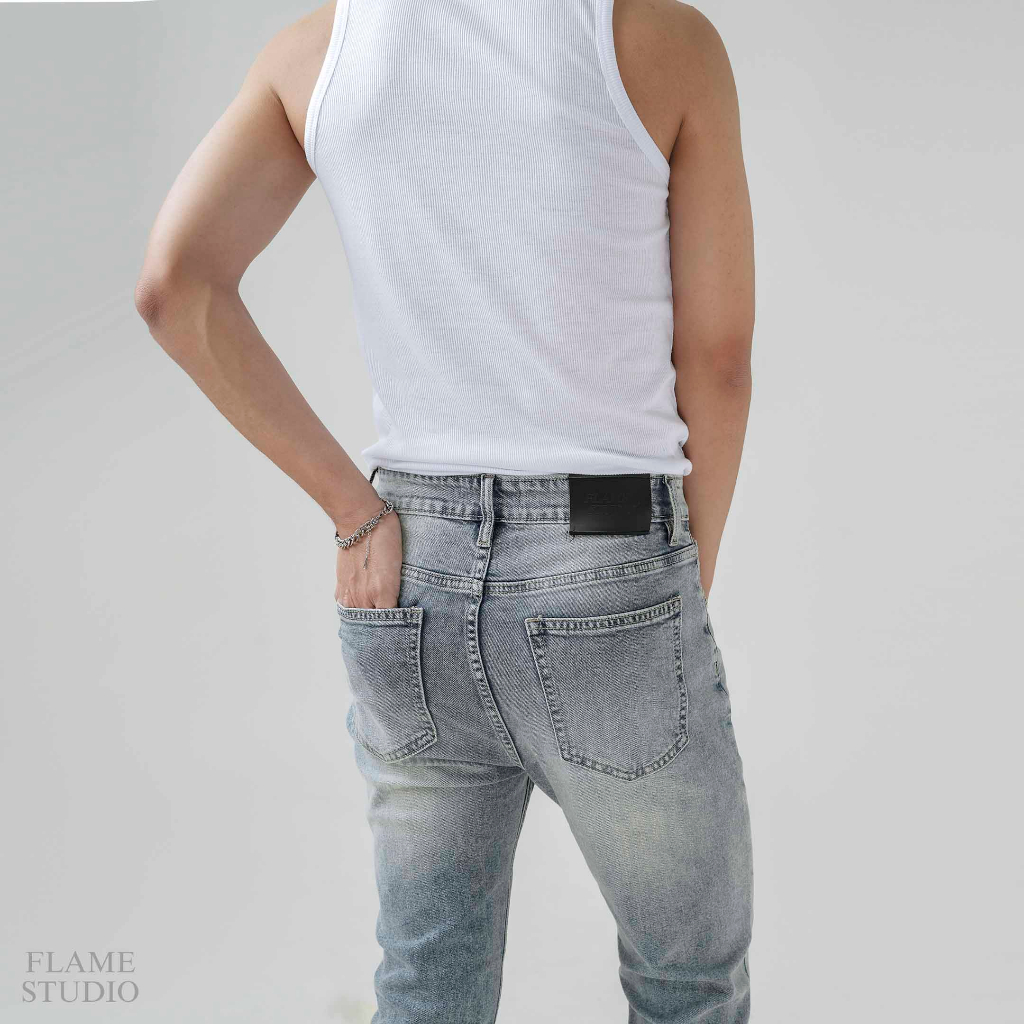 FLARE DENIM in BLUE, QUẦN JEAN LOE Nam màu xanh sáng