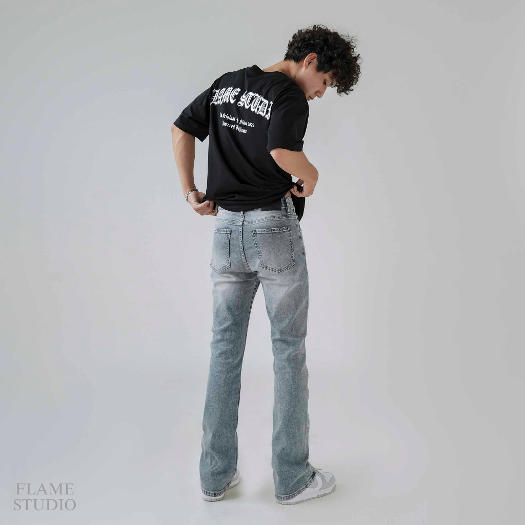 FLARE DENIM in BLUE, QUẦN JEAN LOE Nam màu xanh sáng