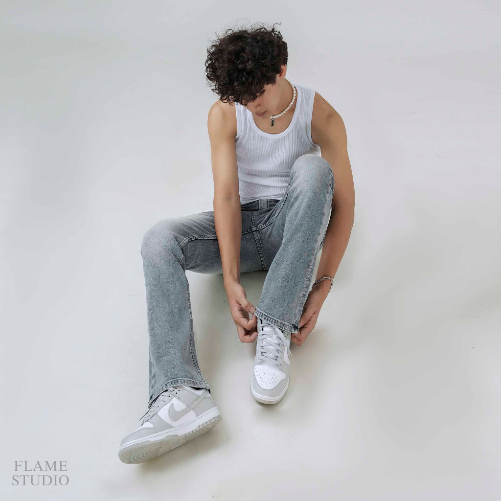 FLARE DENIM in BLUE, QUẦN JEAN LOE Nam màu xanh sáng