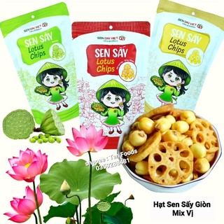 Hạt sen sấy giòn mix củ sen / củ sen sấy giòn / hoa quả sấy