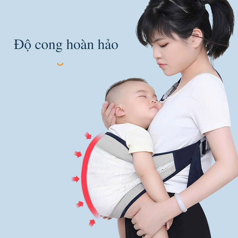 Địu em bé sơ sinh, địu cho bé, địu vải dạng lưới thông thoáng BECON cho bé 0-36 tháng tuổi.