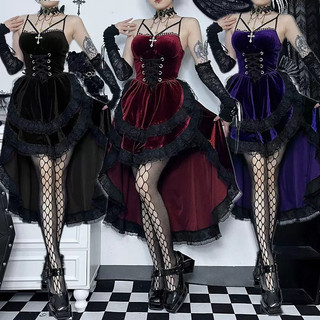 [Vui lòng nhắn tin shop trước khi đặt đơn]ĐẦM NHUNG GOTHIC REN 5240