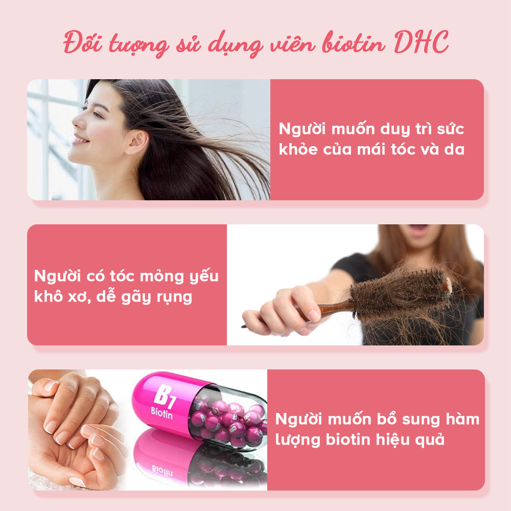 Combo 30 ngày gói viên uống biotin và kẽm Zinc DHC, thực phẩm chức năng nhật bản ngăn rụng tóc, kích thích mọc tóc.