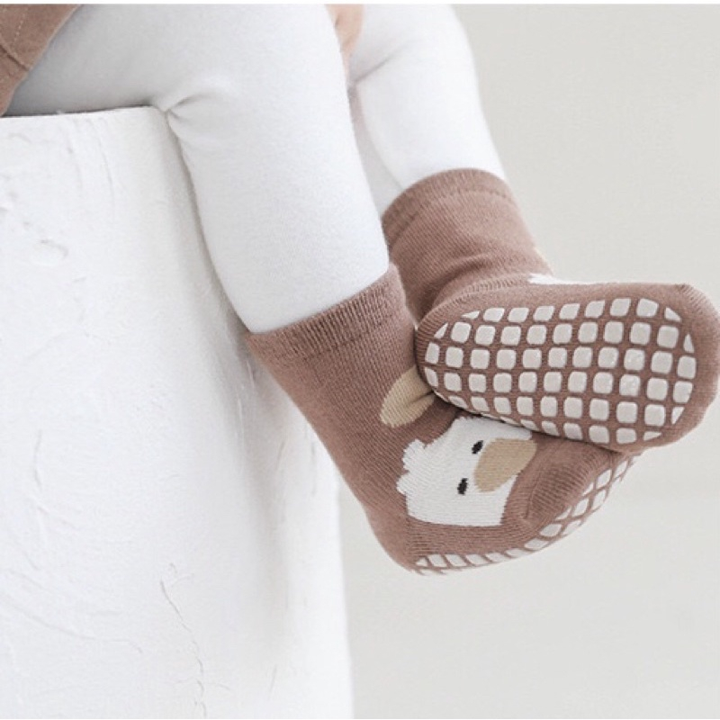 Giầy tất tập đi mã T58 cho bé trai bé gái màu nâu vitage Hàn Quốc quà tặng sinh nhật