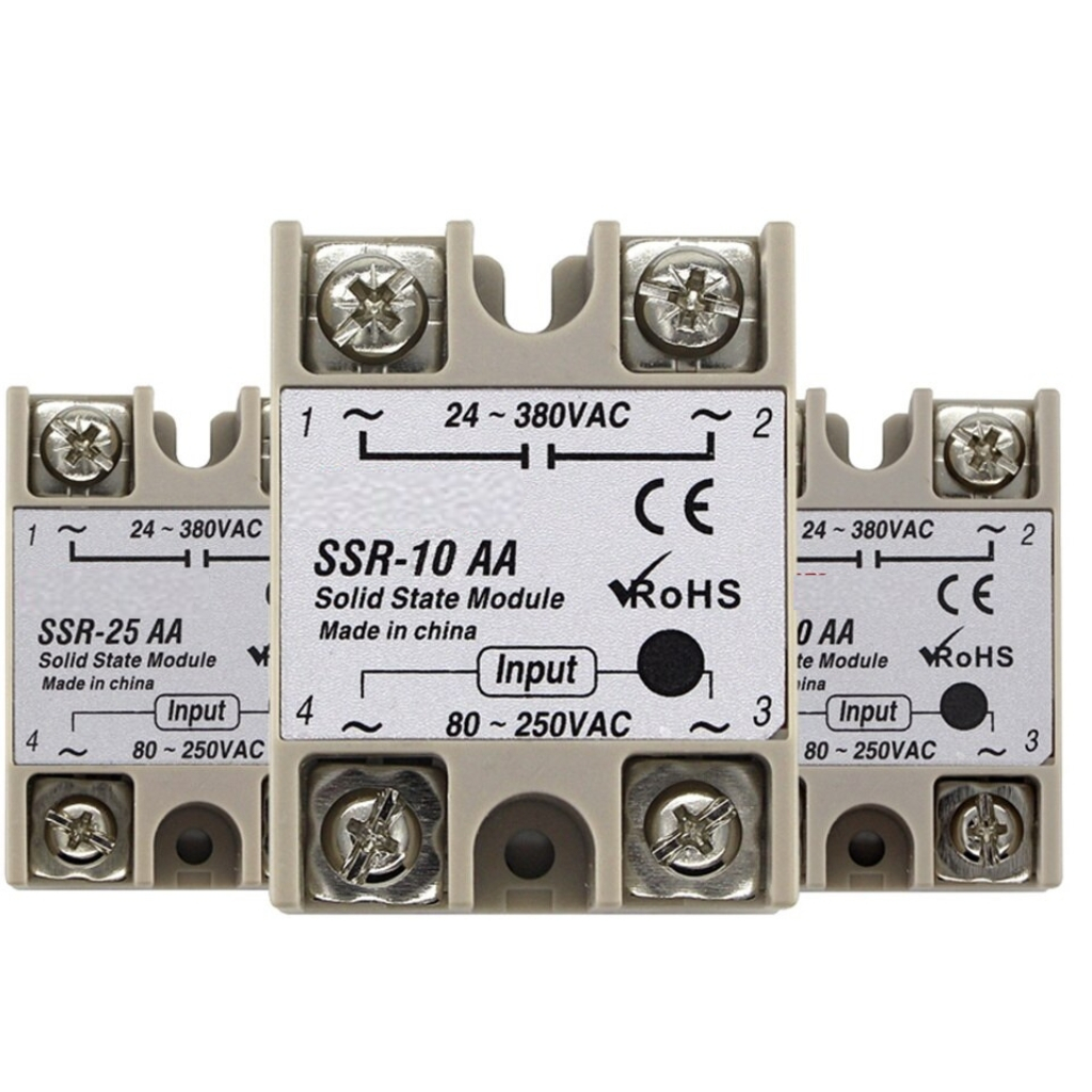 Rơ le bán dẫn SSR-40AA, SSR-75AA, SSR-100AA Solid state relay SSR điện áp vào 80-250VAC, điện áp ra 24-380VAC