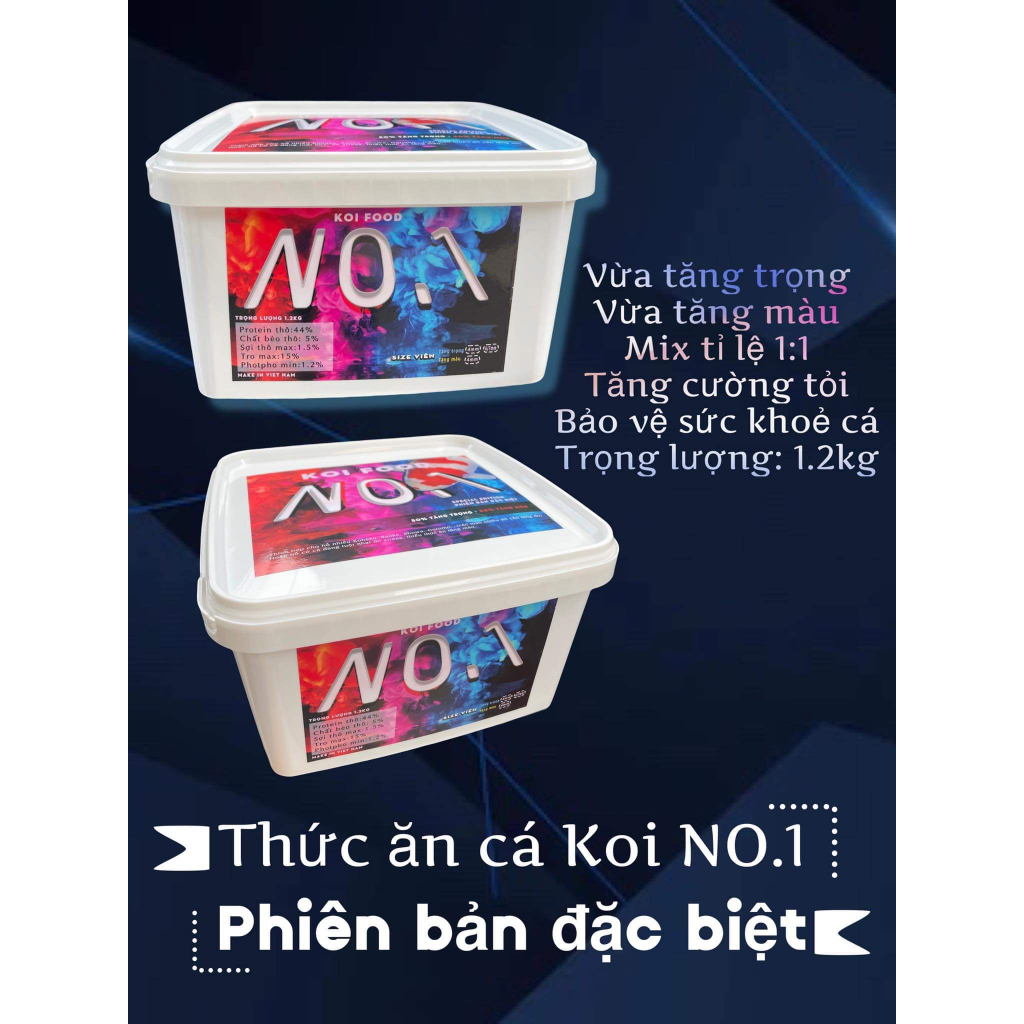 Cám No.1 vừa tăng trọng vừa tăng màu chuyên dùng cho cá Koi