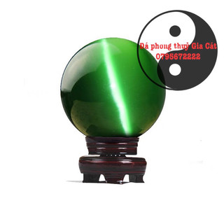 Quả bi cầu đá mắt mèo xanh hàng đẹp mịn 5 cm 6 cm 8 cm 10 cm 12 cm