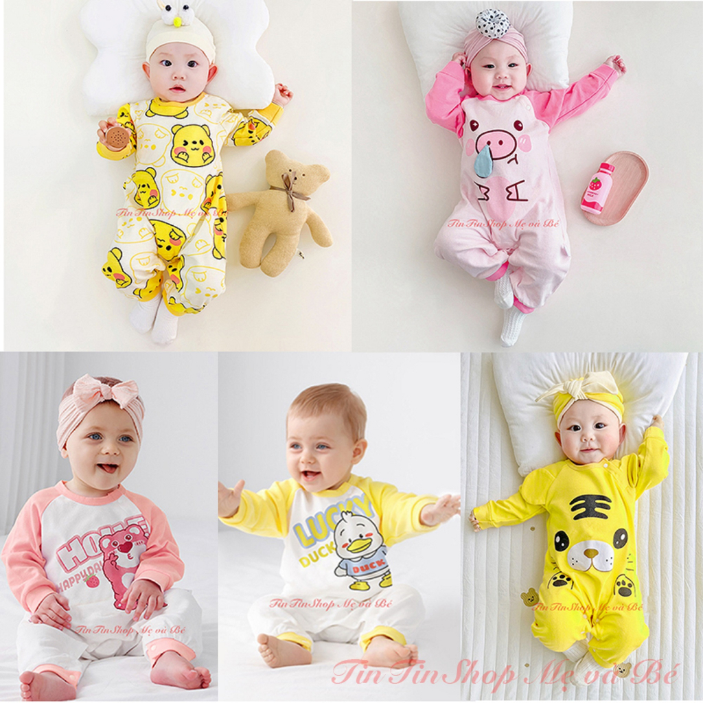 Bodysuit dài tay cho bé trai bé gái sơ sinh 0-12 tháng Áo liền quần tay dài SLT59