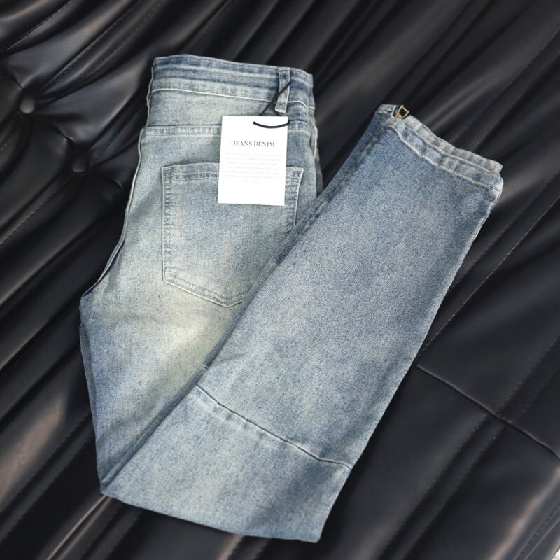 Quần jean nam streetwear sk039,2 màu xanh vàng,xanh đậm,quần ống bó có khóa zip