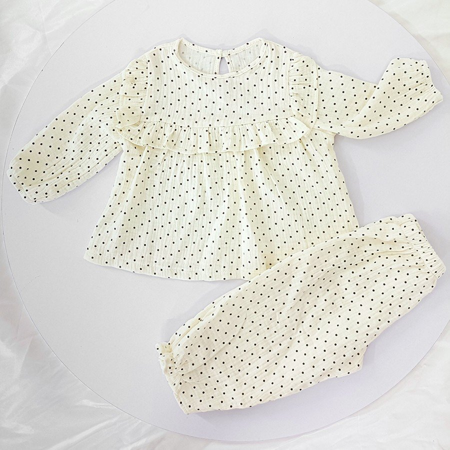 Đồ bộ thu đông dài tay chất xô muslin cho bé HABY KIDS
