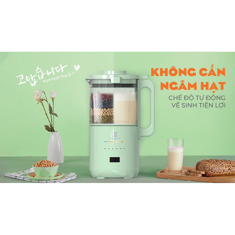 Máy làm sữa hạt đa năng Hawonkoo SMH-120 6in1 1.2L - Hàng chính hãng - Bảo hành 12 tháng - Thương hiệu Hàn Quốc