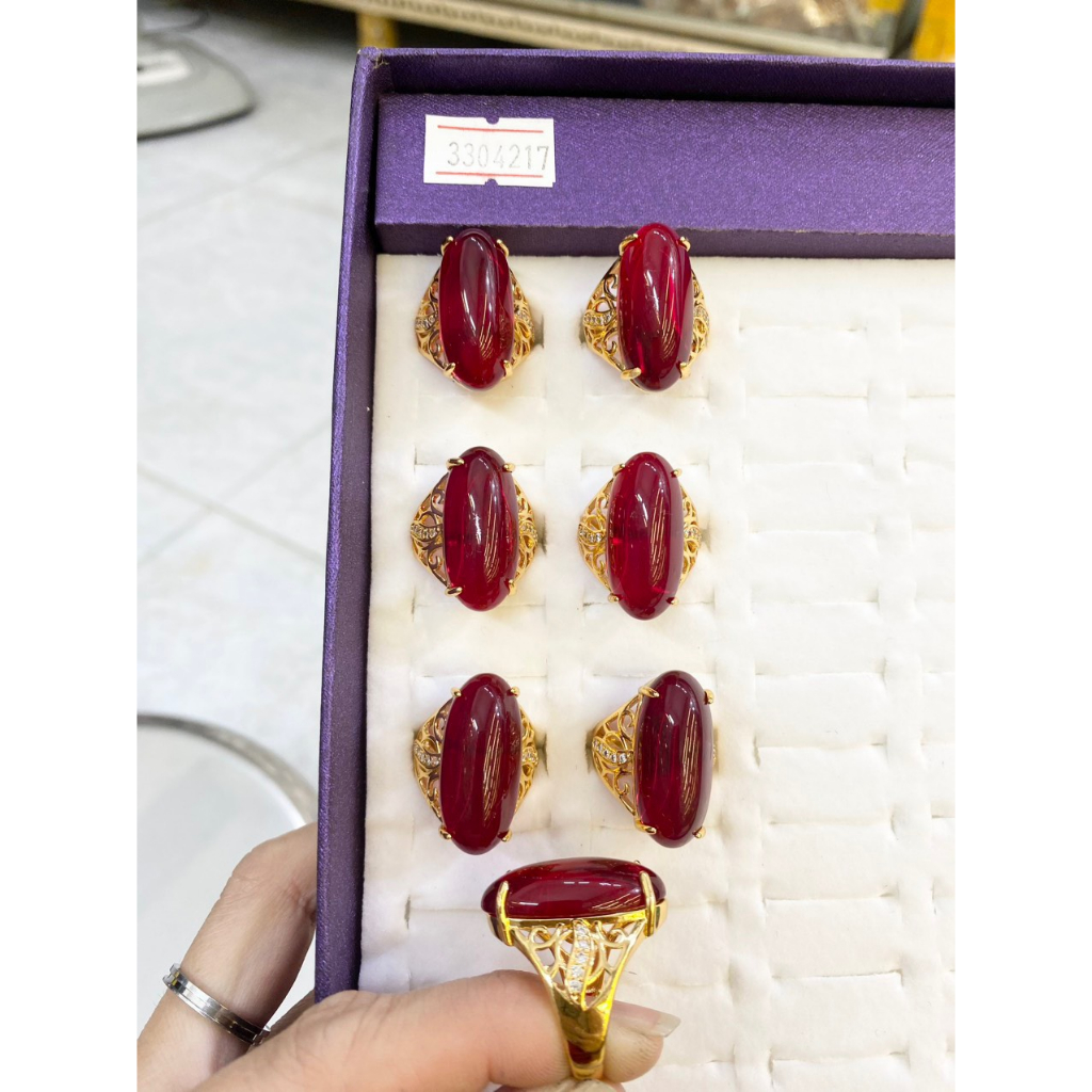 Nhẫn nam nữ mạ vàng kiểu dáng đính đá đơn giản N02.130823 -- Nhẫn đẹp phong thủy