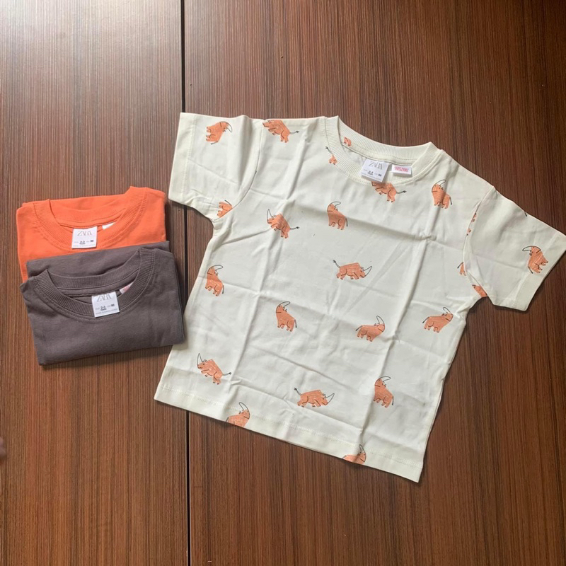 Set 3 áo phông cotton Zara auth săn sale cho bé trai 9-21kg