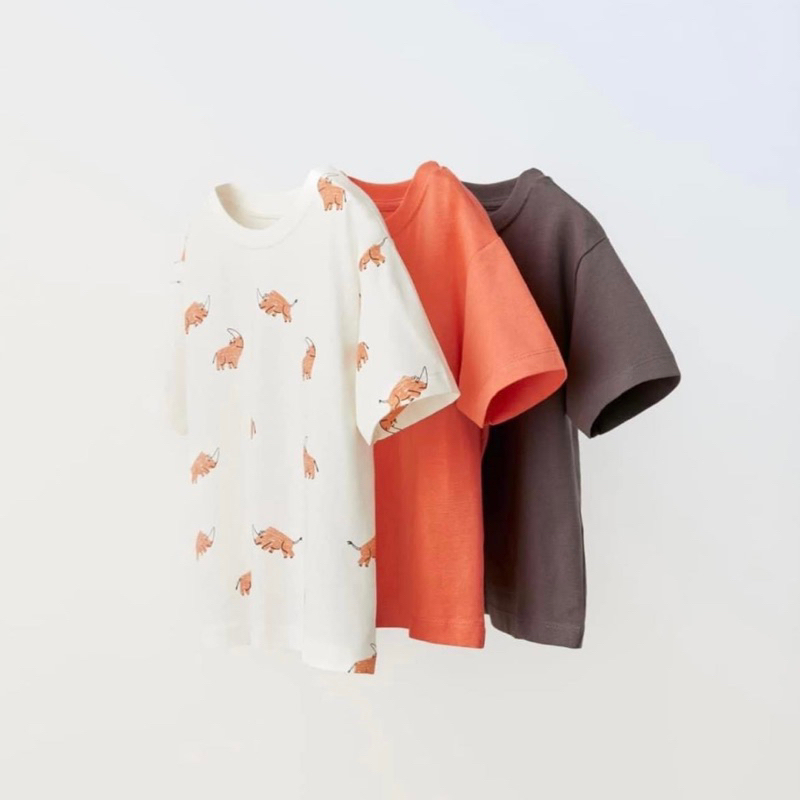 Set 3 áo phông cotton Zara auth săn sale cho bé trai 9-21kg