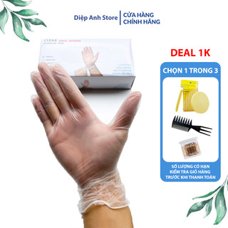 Găng tay trong suốt Vinyl dùng trong thực phẩm, mỏng, dai, không mùi