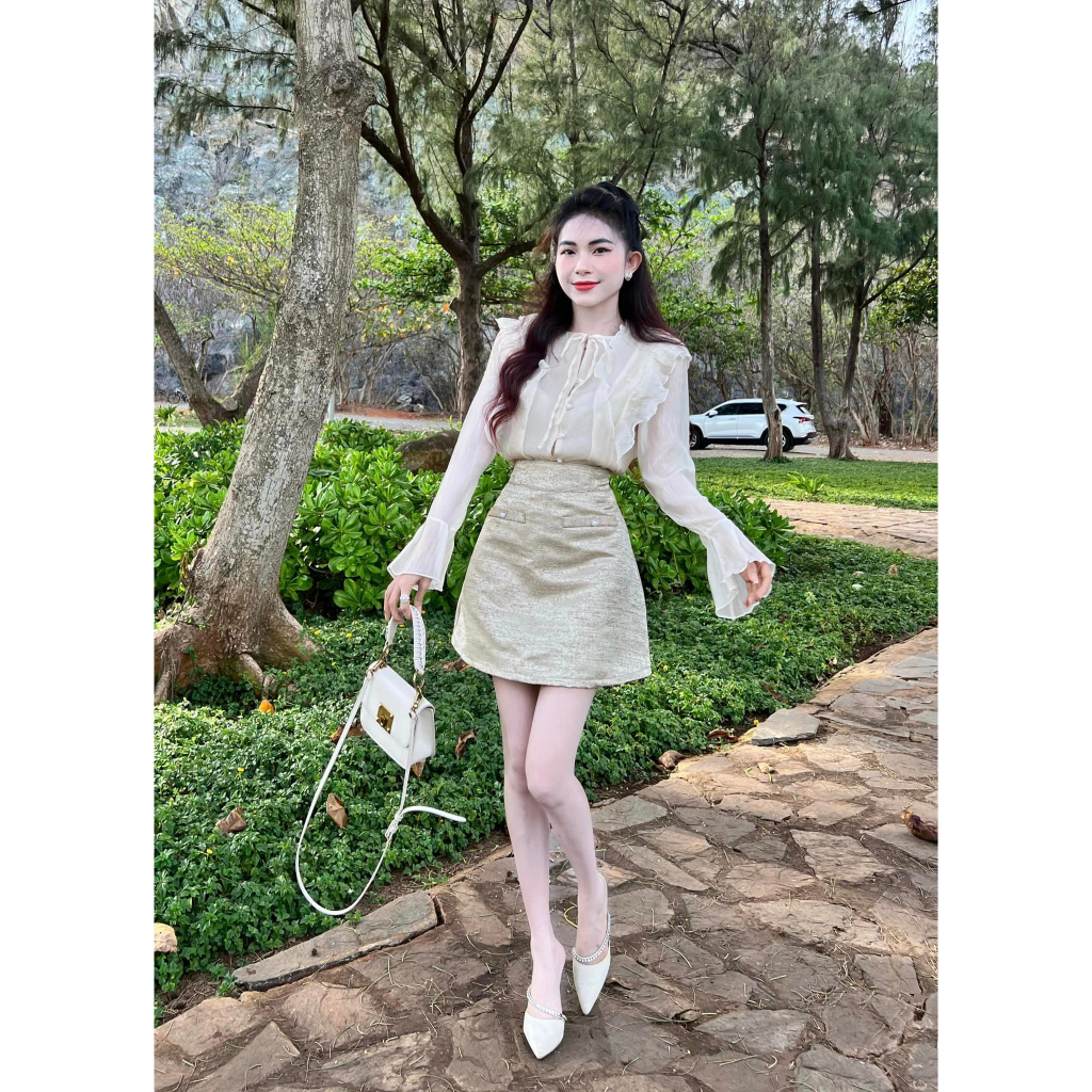 Set áo chân váy kem (Thảo Xinh Shop)