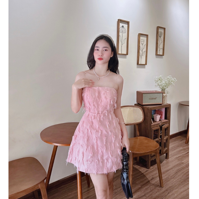 Đầm Nữ Dự Tiệc,Đầm 2 Dây Dáng Chữ A Cao Cấp Thiết Kế Cúp Ngực Tiểu Thư Khoe Eo Tôn Dáng Đi Tiệc Đi Chơi Dạo Phố Sang Ch
