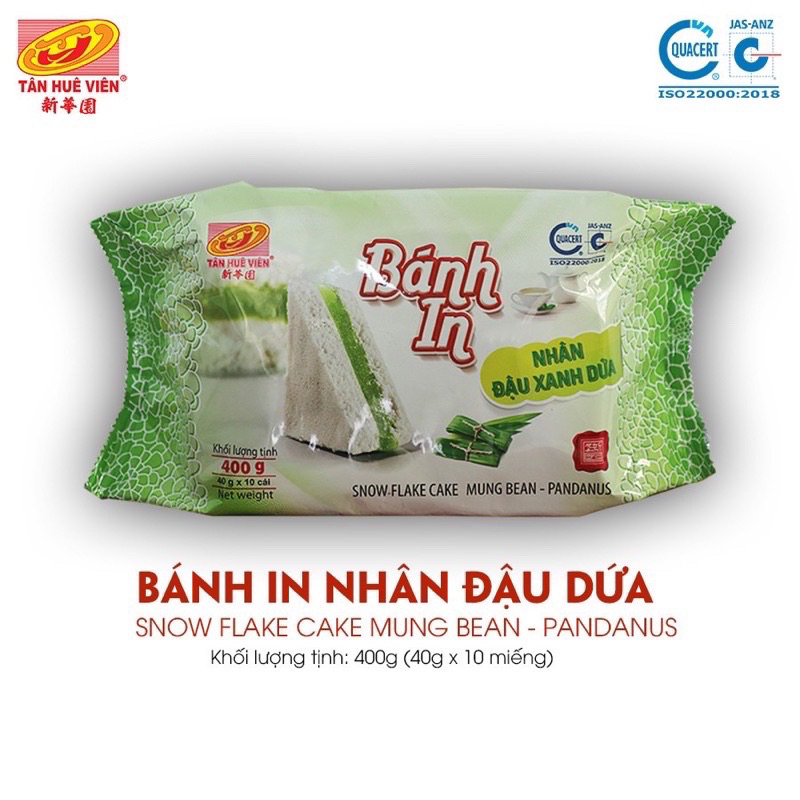 Bánh in nhân đậu sầu riêng tân huê viên -400g-10 miếng