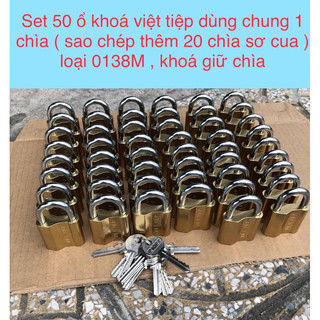 Combo 50 ổ khoá việt tiệp dùng chung 1 chìa loại 0138M , khoá giữ chìa