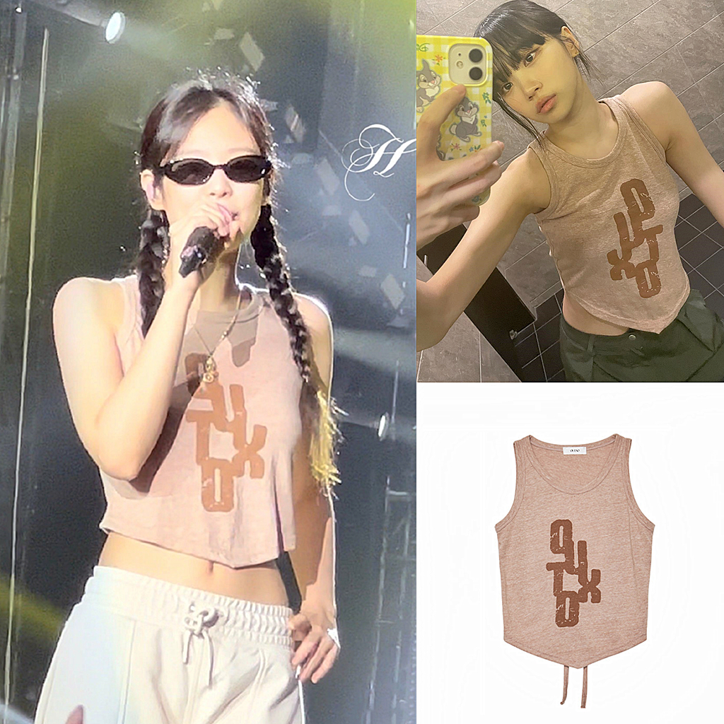 Áo tanktop màu nâu giống Jennie Blackpink