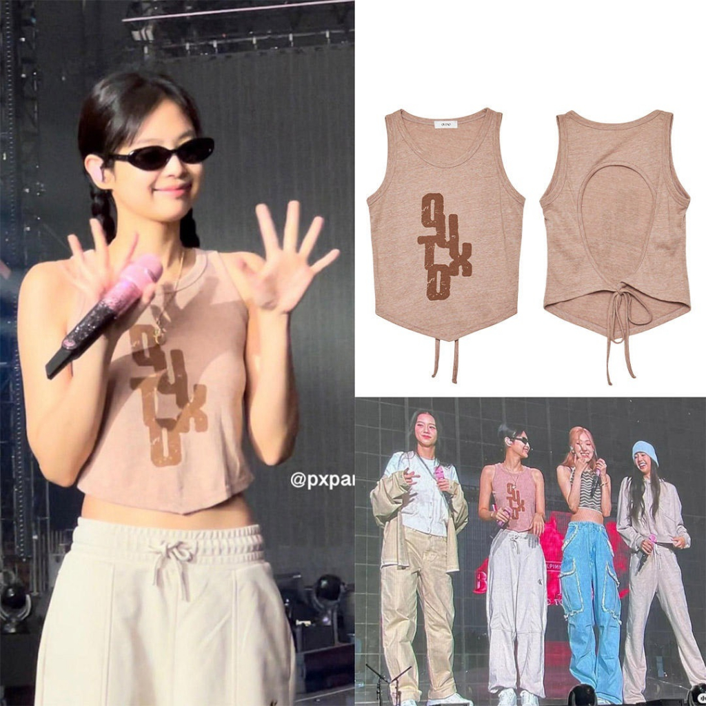 Áo tanktop màu nâu giống Jennie Blackpink