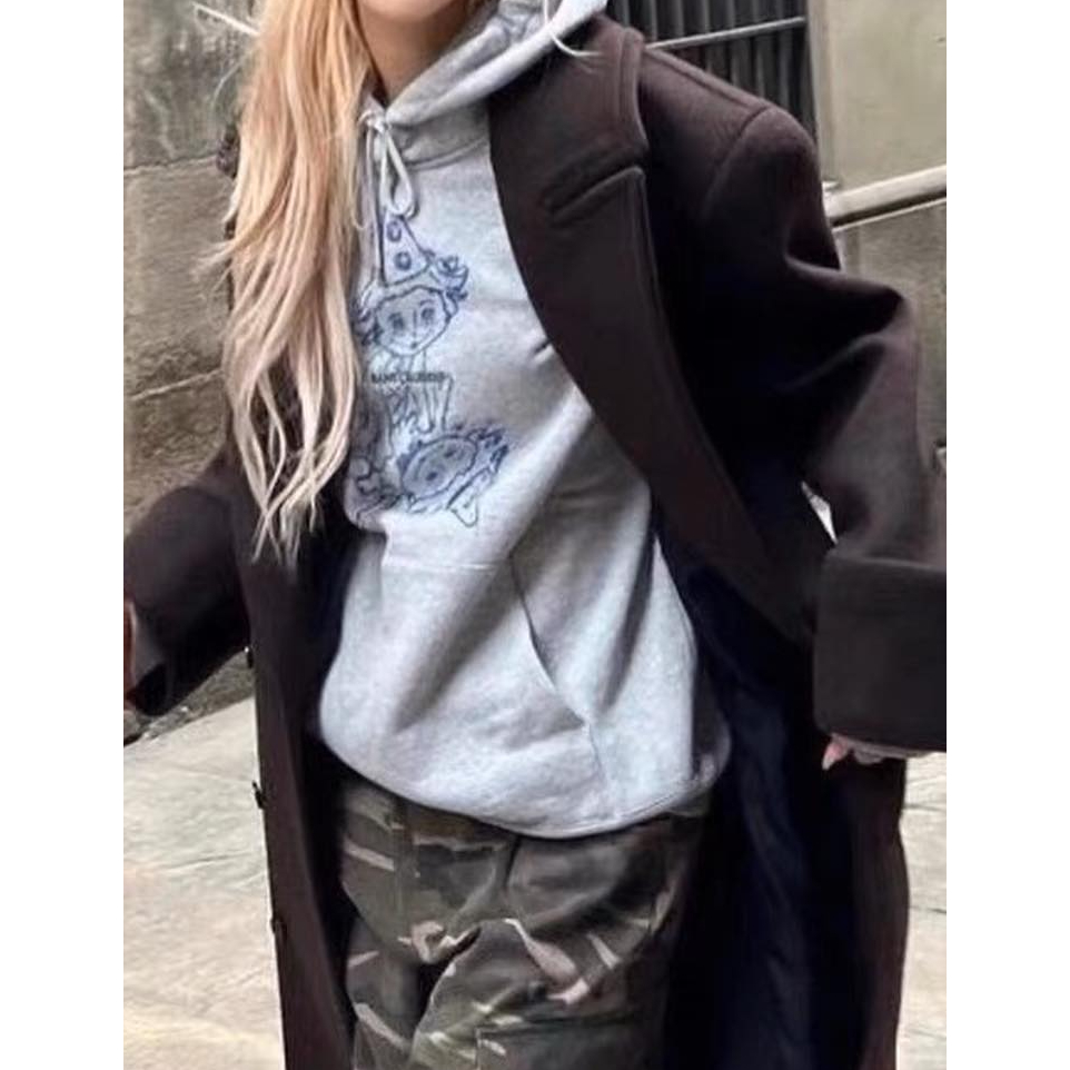 Áo hoodie xám Rosé Blackpink thần tượng Kpop