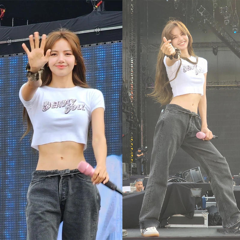 Áo Croptop Phong cách giống concert LISA BORN PINK