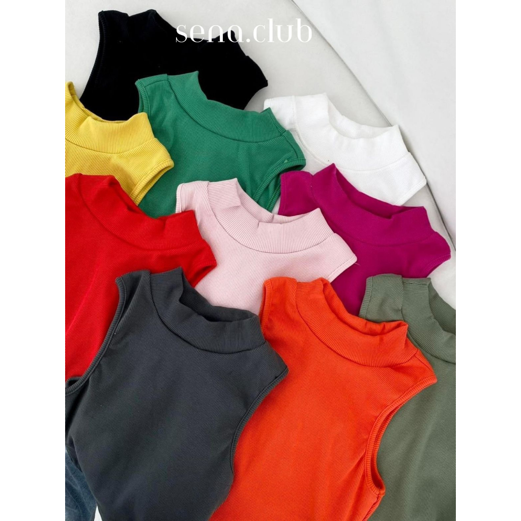 sena.club- sena.club- Áo ba lỗ nữ croptop cổ lọ ôm chất thun gân mùa hè nhiều màu, áo croptop 3 lỗ ôm body | BigBuy360 - bigbuy360.vn