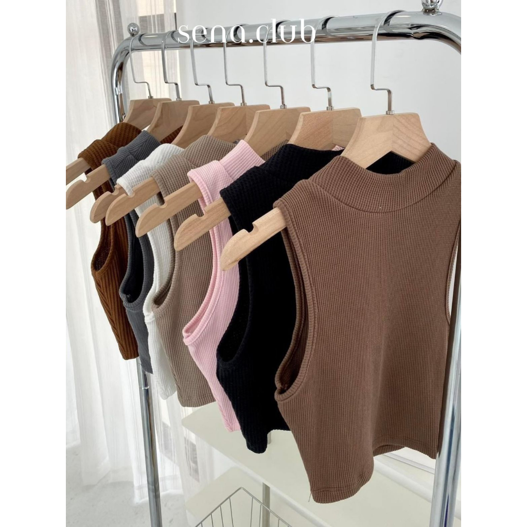 sena.club- sena.club- Áo ba lỗ nữ croptop cổ lọ ôm chất thun gân mùa hè nhiều màu, áo croptop 3 lỗ ôm body | BigBuy360 - bigbuy360.vn