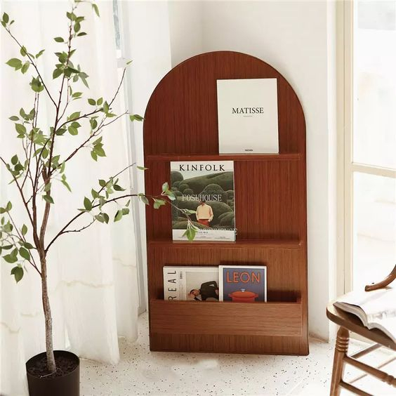 Kệ gỗ trang trí hình vòm - Kệ nail, kệ gỗ decor 120 x 60 x 10cm