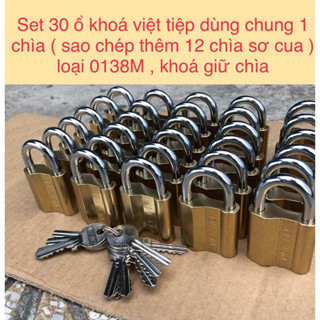  Combo 30 ổ khoá việt tiệp dùng chung 1 chìa   sao chép thêm 12 chìa sơ cua   loại 0138M  khoá giữ chìa 