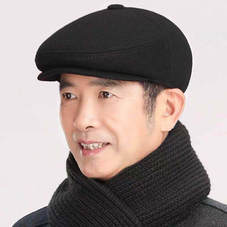 Mũ Nồi Che Tai, Nón Beret nam trung niên chất liệu vải nỉ dạ siêu ấm - Có che tai