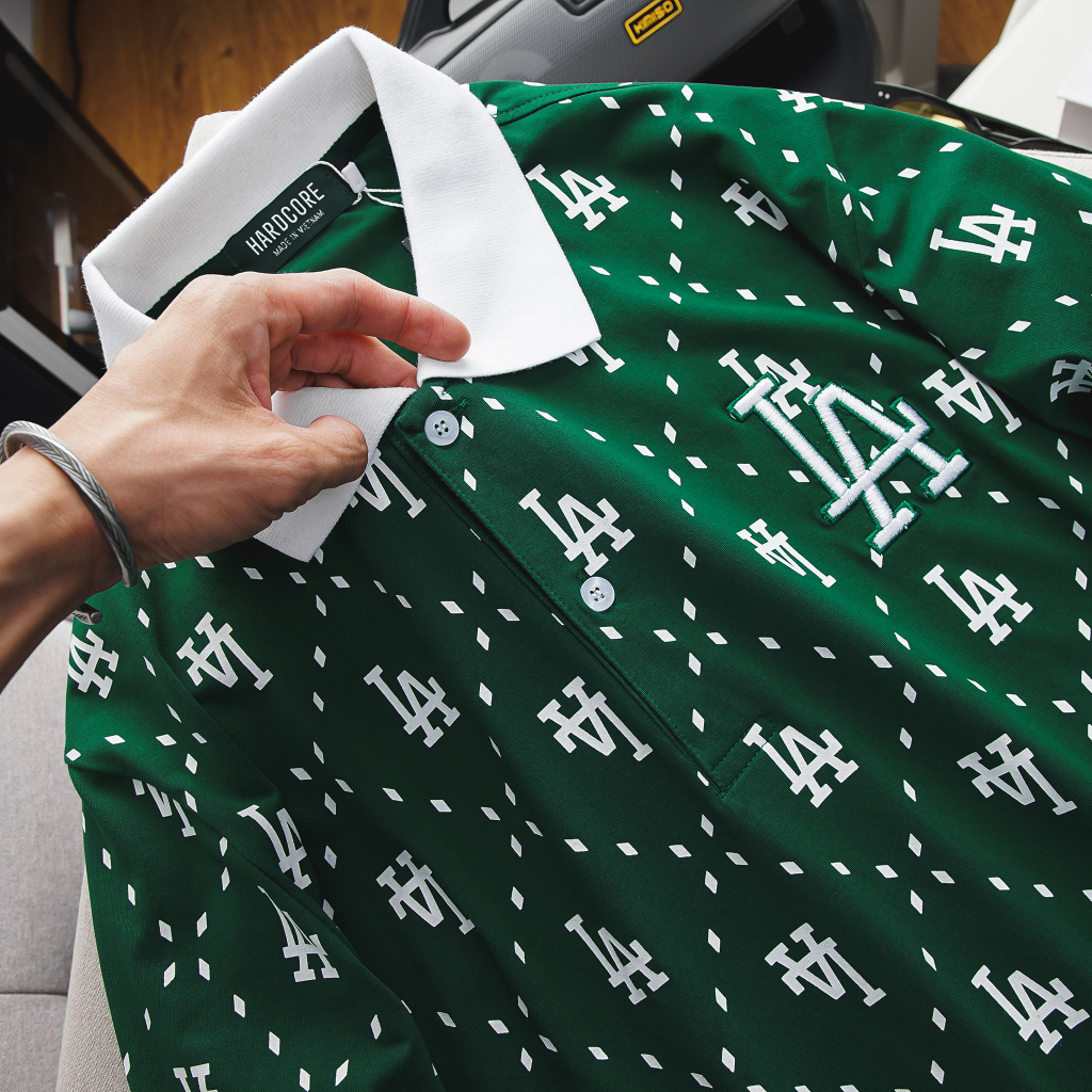 Big size - Áo thun polo nam big size in toàn thân LA chất vải cotton 4 chiều <140kg