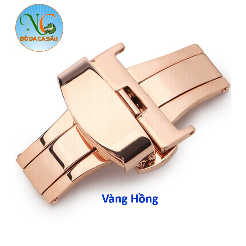 KHÓA BƯỚM đồng hồ ĐÔI thép không gỉ dùng cho dây da