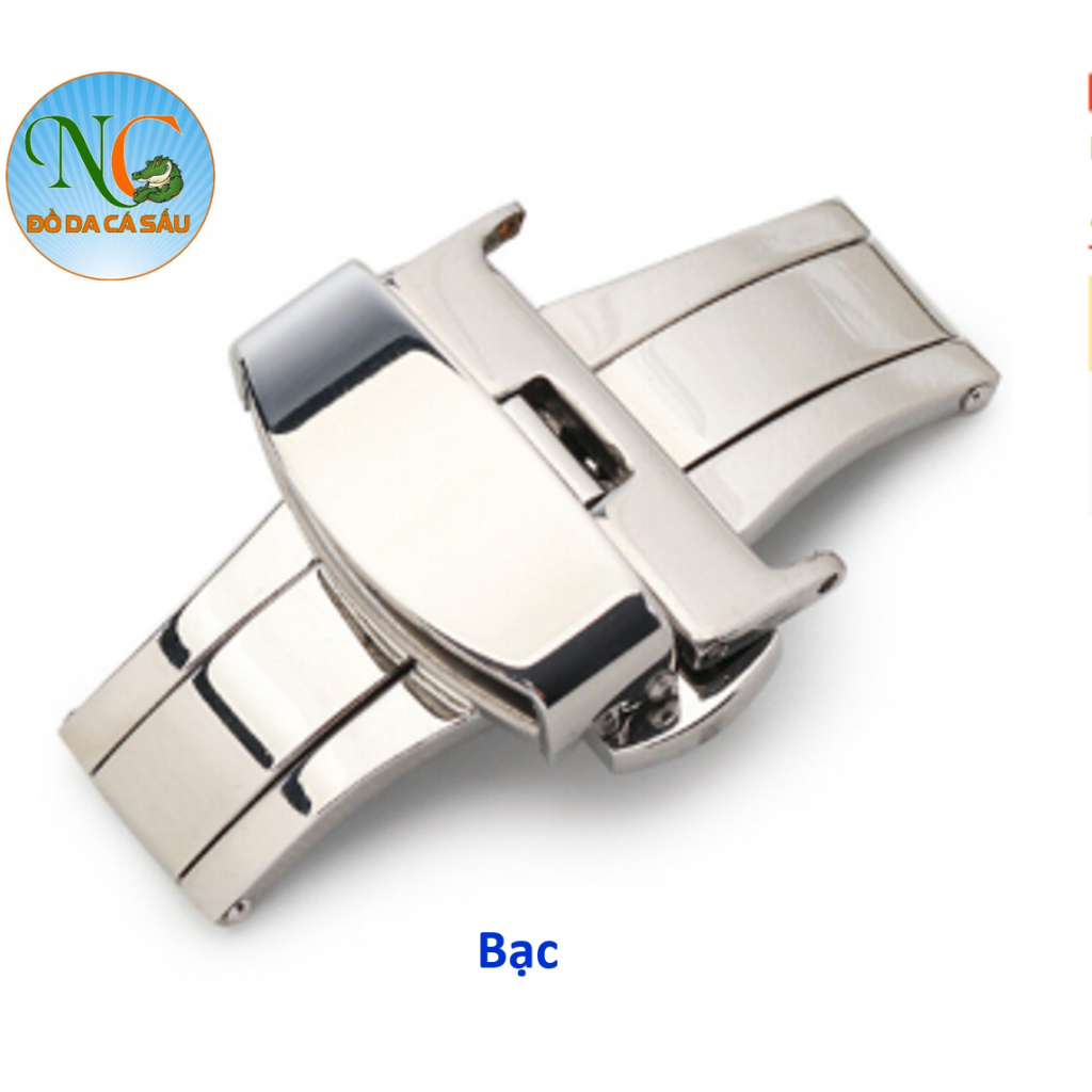KHÓA BƯỚM đồng hồ ĐÔI thép không gỉ dùng cho dây da