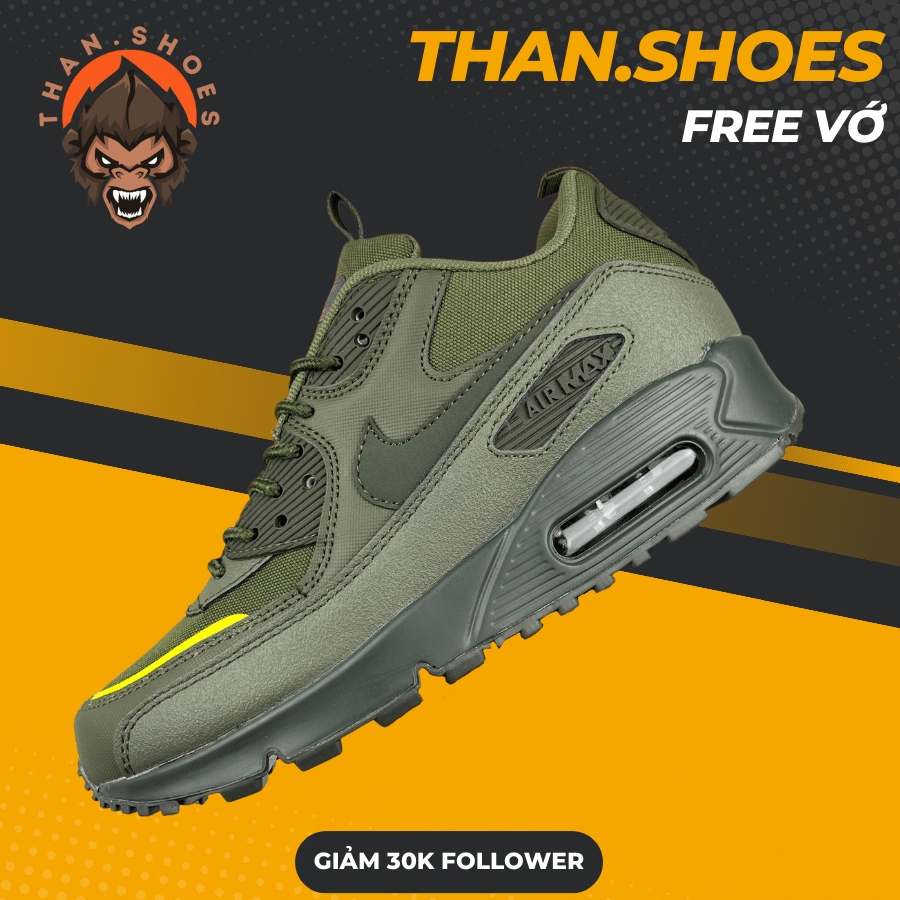 Giày Max 90 Surplus Cargo Khaki, Max 90 Xanh Rêu - Than.Shoes