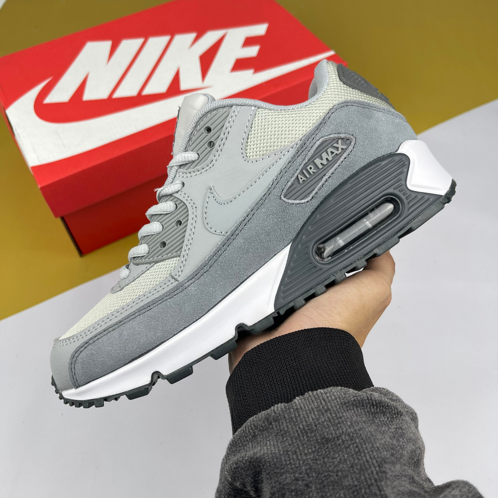 Giày Max 90 Cool Grey, Max 90 Xám Full  - Than.Shoes